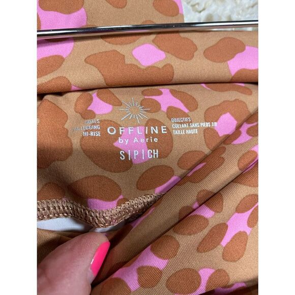 Aerie Offline Leopard 7/8 High Rise Workout Legging Pants Size Small - Picture 4 of 4